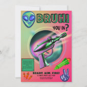 Neon Nerf Battle Dart Gun Game Birthday Boy Kaart (Voorkant)
