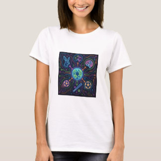 Neon Netwerk: De Synergie van Mondiale Duurzaamhei T-shirt