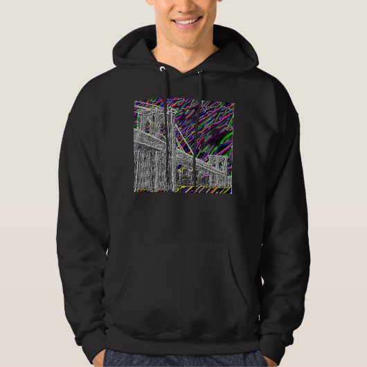 Neon new york bridge hoodie (Voorkant)