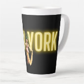 Neon New York en  schoonheden Latte Mok (Rechterhoek)