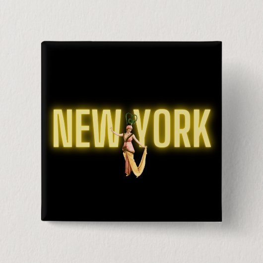 Neon New York en schoonheden Vierkante Button 5,1 Cm (Voorkant)