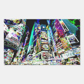Neon New York Rechthoekige Sticker (Voorkant)