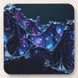 Neon Nexus: verweven techno-organische structuur Bier Onderzetter
