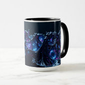 Neon Nexus: verweven techno-organische structuur Mok (Voorkant rechts)