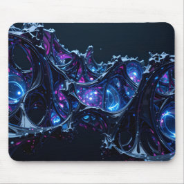 Neon Nexus: verweven techno-organische structuur Muismat