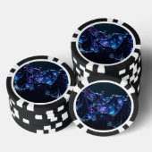 Neon Nexus: verweven techno-organische structuur Poker Chips (Opstapeling)