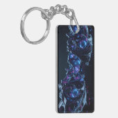 Neon Nexus: verweven techno-organische structuur Sleutelhanger (Voorkant Links)