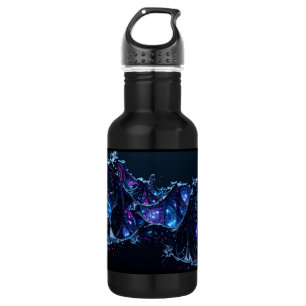 Neon Nexus: verweven techno-organische structuur Waterfles