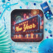 Neon Nieuwjaar Billboard Papieren Bordje (Feest)