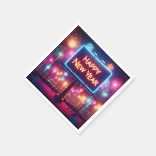 Neon Nieuwjaar Billboard Servet (Hoek)