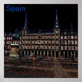 Neon Night Art van Madrid Poster
