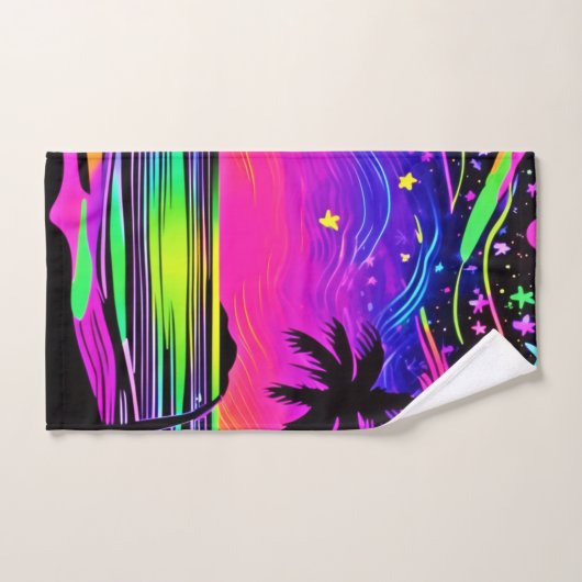 Neon Night Beachscape Bad Handdoek (Handdoek)