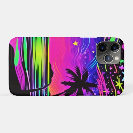 Neon Night Beachscape Case-Mate iPhone Case (Achterkant (horizontaal))
