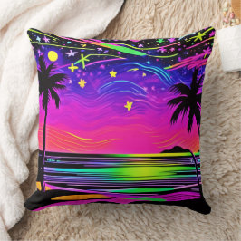 Neon Night Beachscape Kussen