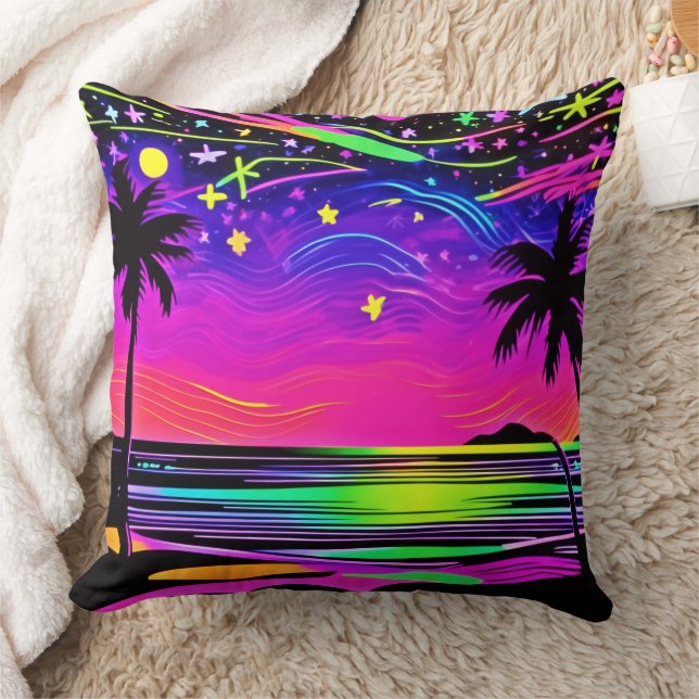 Neon Night Beachscape Kussen (Deken)