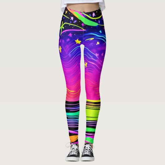Neon Night Beachscape Leggings (Voorkant)