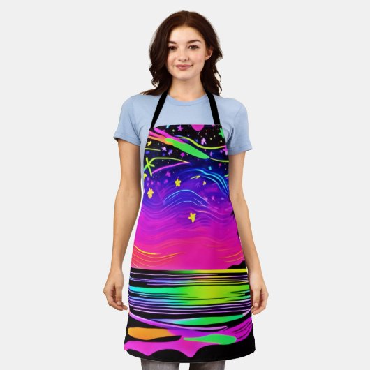 Neon Night Beachscape Schort (Gedragen)