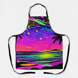 Neon Night Beachscape Schort