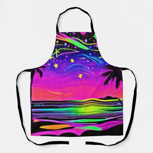 Neon Night Beachscape Schort (Voorkant)