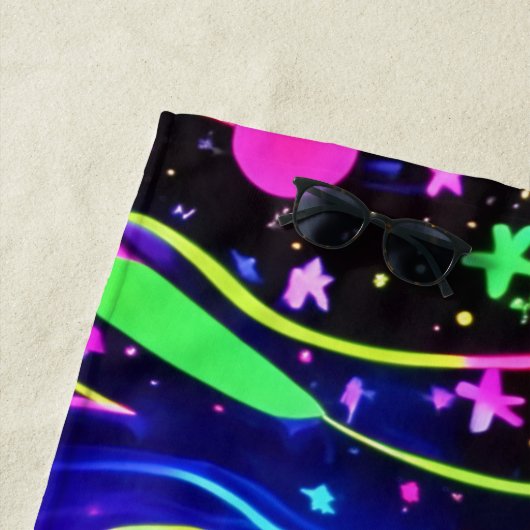 Neon Night Beachscape Strandlaken (In situ)