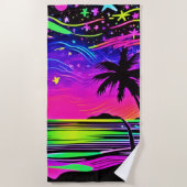 Neon Night Beachscape Strandlaken (Voorkant)