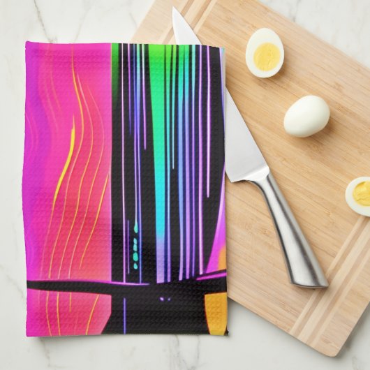 Neon Night Beachscape Theedoek (Quarter Fold)