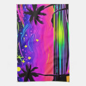 Neon Night Beachscape Theedoek (Verticaal)