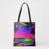 Neon Night Beachscape Tote Bag (Voorkant)