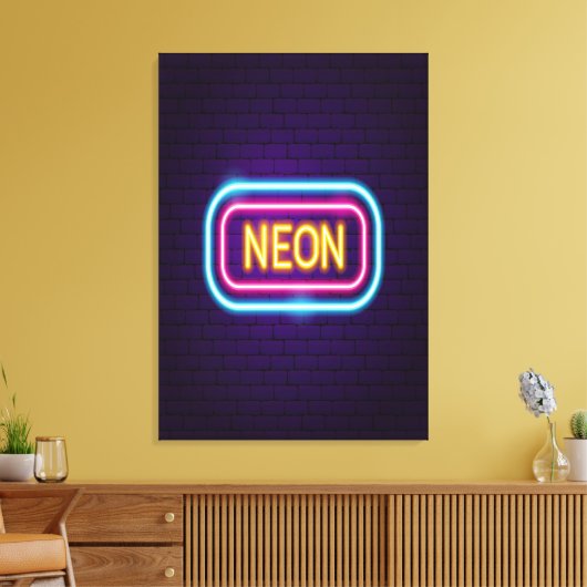 Neon Night Canvas Afdruk (Insitu (Woonkamer))