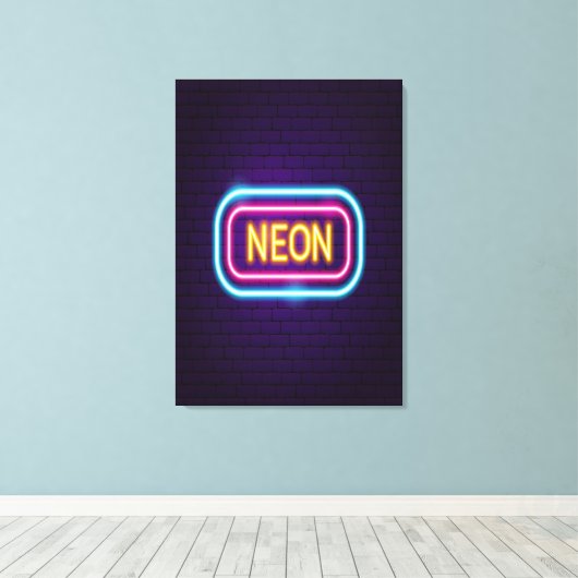 Neon Night Canvas Afdruk (Insitu (Houten vloer))
