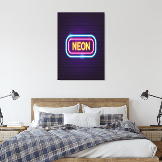 Neon Night Canvas Afdruk (Insitu (Slaapkamer))