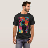 Neon Night Cat – Psychedelic T-shirt (Voorkant volledig)