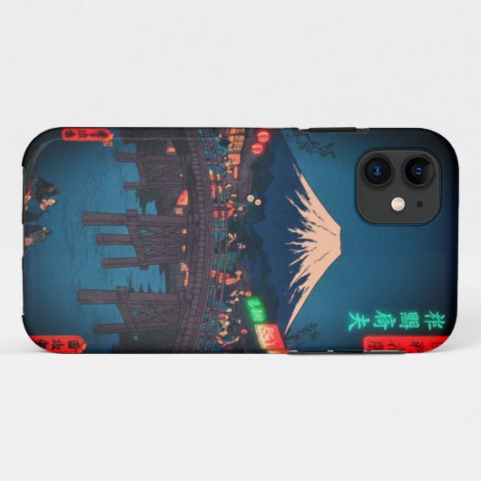  Neon Night Edo: Cyberpunk Nihonbashi & Mount Fuji Case-Mate iPhone Case (Achterkant (horizontaal))