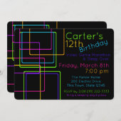 Neon Night Glow Techno Video Slaap Over Verjaardag Kaart (Voorkant / Achterkant)