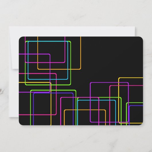 Neon Night Glow Techno Video Slaap Over Verjaardag Kaart (Achterkant)