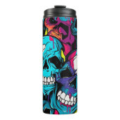 Neon Night Skulls Thermosbeker (Voorkant)