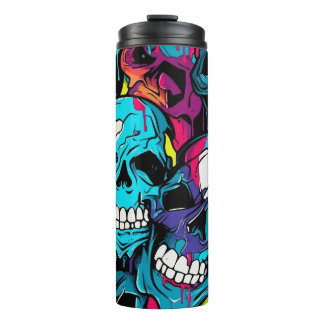 Neon Night Skulls Thermosbeker