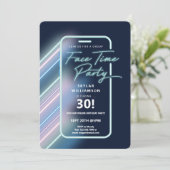 Neon Nightlife Vibe Online Group Video Chat Party Kaart (Staand voorkant)