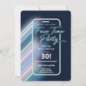 Neon Nightlife Vibe Online Group Video Chat Party Kaart (Voorkant)