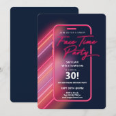 Neon Nightlife Vibe Online Group Video Chat Party Kaart (Voorkant / Achterkant)