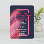 Neon Nightlife Vibe Online Group Video Chat Party Kaart (Staand voorkant)