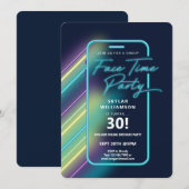 Neon Nightlife Vibe Online Group Video Chat Party Kaart (Voorkant / Achterkant)