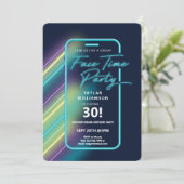 Neon Nightlife Vibe Online Group Video Chat Party Kaart (Staand voorkant)