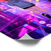 Neon Nights: Een regenachtige avond in de stad Poster (Hoek)