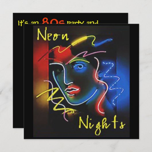 Neon Nights Kaart (Voorkant / Achterkant)