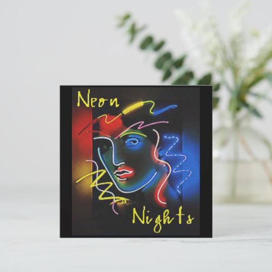 Neon Nights Kaart (Staand voorkant)
