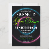 Neon Nights Prom High School Uitnodiging (Voorkant)