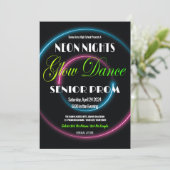 Neon Nights Prom High School Uitnodiging (Staand voorkant)