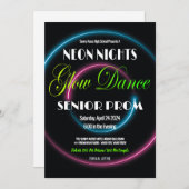 Neon Nights Prom High School Uitnodiging (Voorkant / Achterkant)