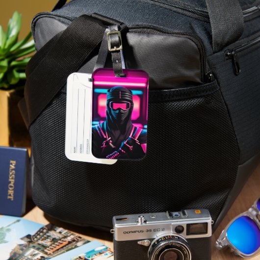 neon ninja bagagelabel (Voorkant & Achterkant)